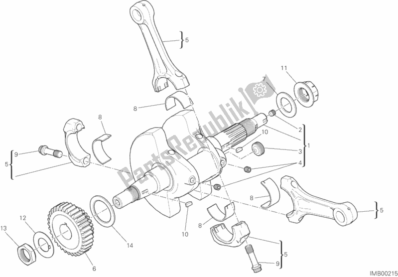 Alle onderdelen voor de Drijfstangen van de Ducati Scrambler Flat Track Thailand USA 803 2015